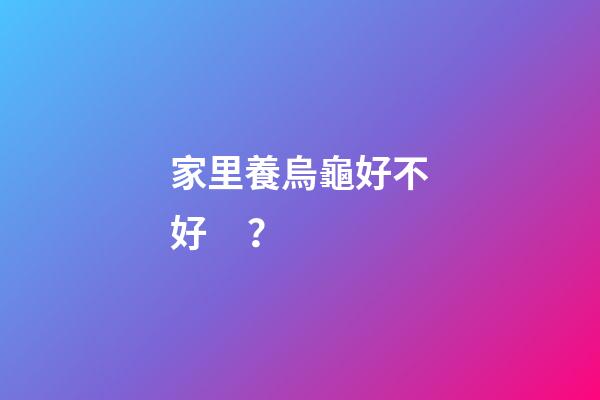 家里養烏龜好不好？
